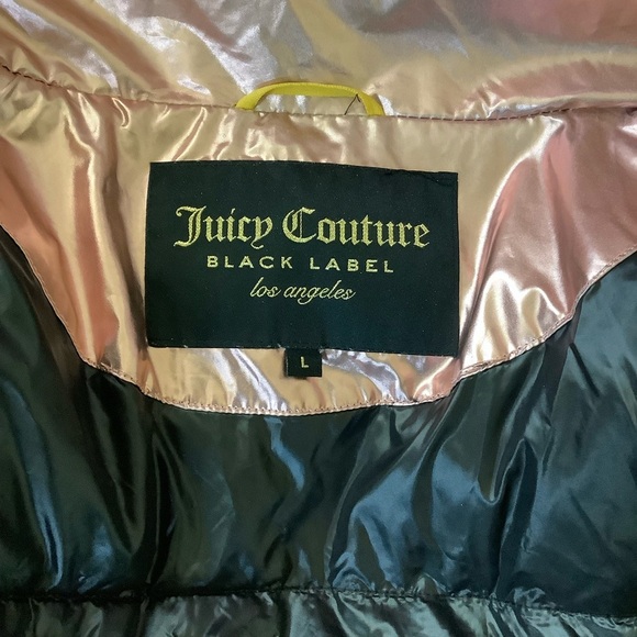 ❤️Juicy Couture Black Label Pink & Red Metallic Puffer Jacket - Picture 8 of 8